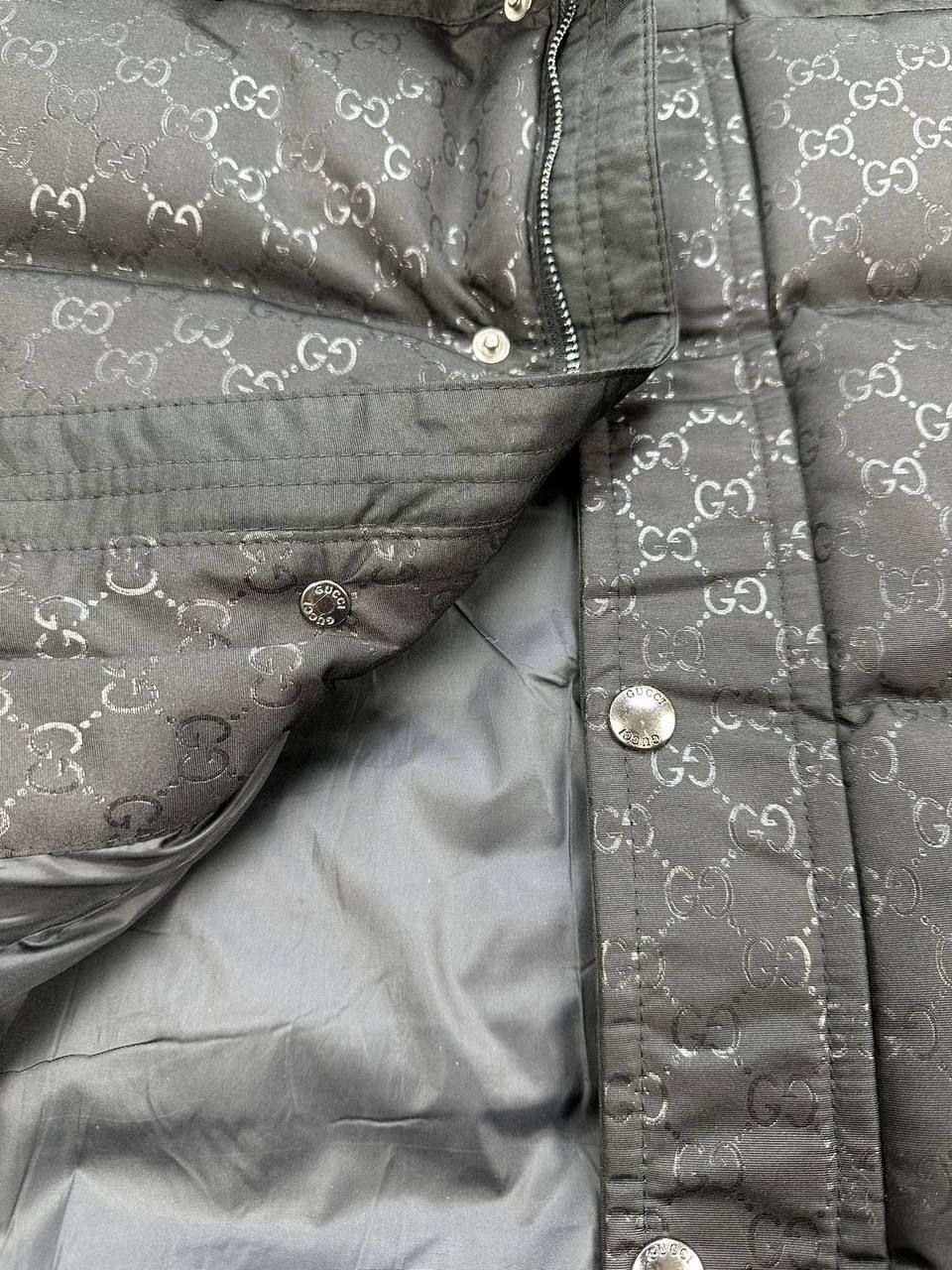 Gucci Hoodie Jacket Jacquard Nylon Padded Coat Comfort In Black & Navy Blue Colors