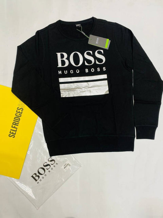Hugo Boss Salbo Cotton-Blend Print Fabrics Jumpers Sweatshirts In 2 Colors
