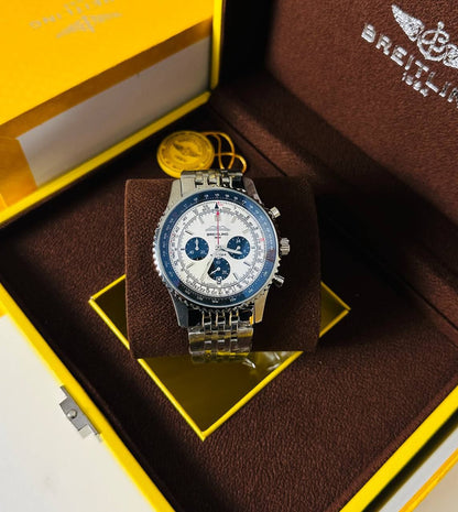 Breitling Navitimer B01 Chronograph Watch Men's in White and Blue Dial