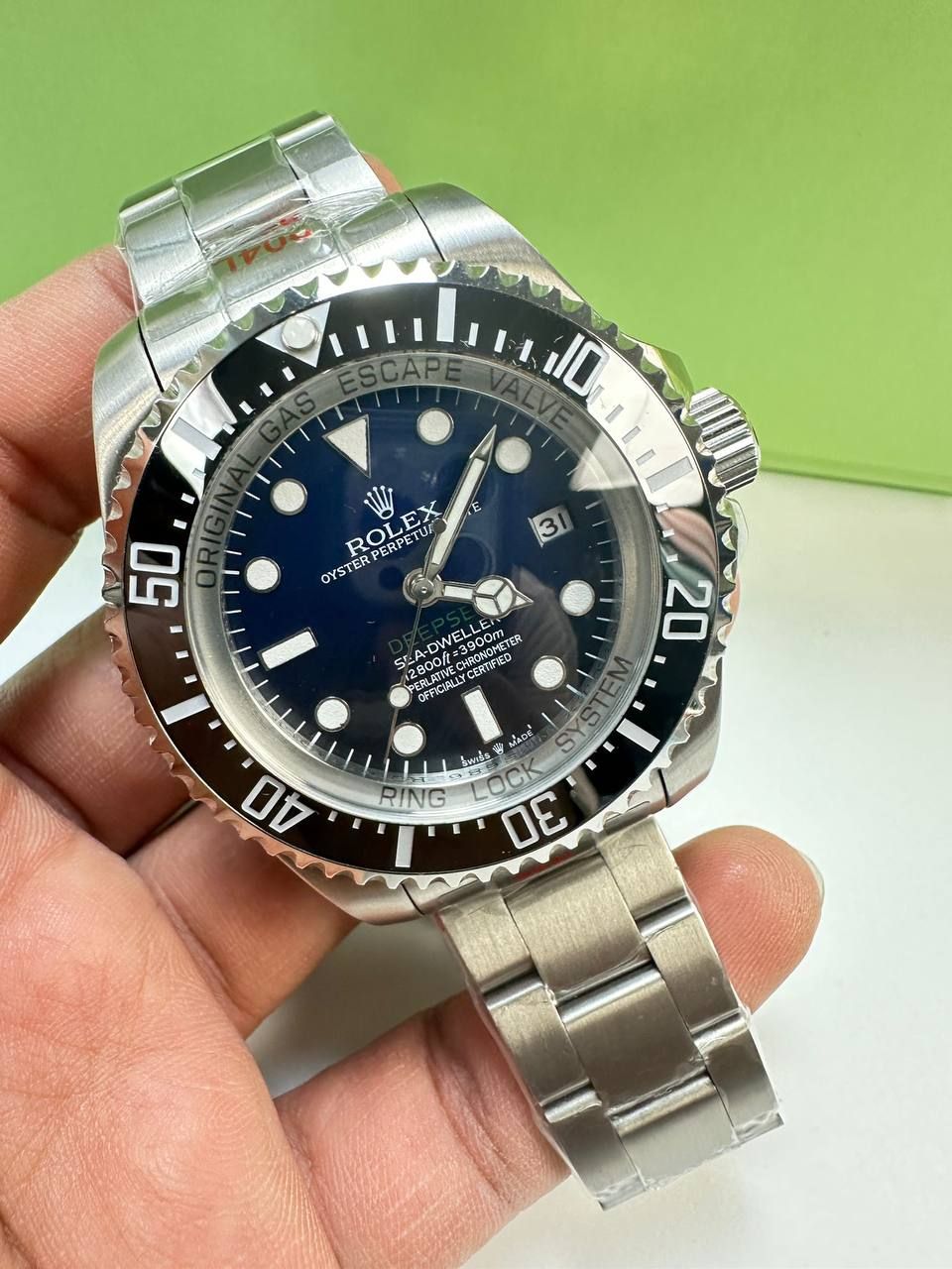 Rolex Deepsea Sea-Dweller Oyster Perpetual Men's Watch with Silver Chain Strap