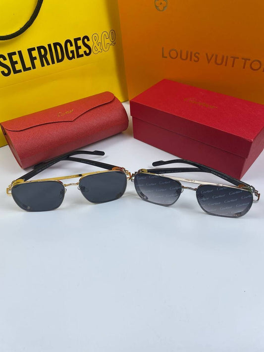 Carteir Rectangular Metal Frame Sunglasses in 2 Colors