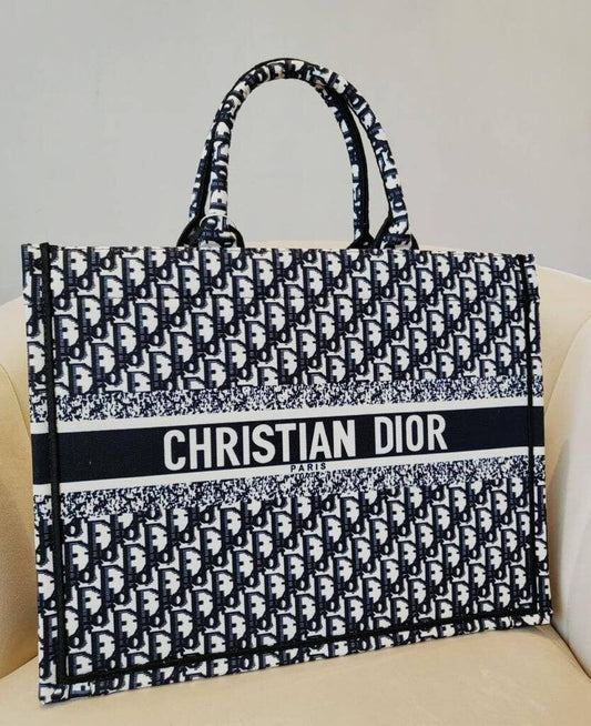 Christian Dior Oblique Embroidery Ecru Blue Black And Grey Colors (M1286ZRIW_M828)