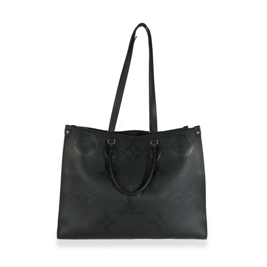 Louis Vuitton Lv Fake Black Tote Bag Empriente Leather Bags with Long Belt