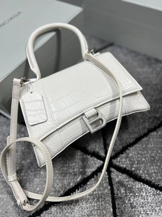 Balenciaga Hourglass Women's Genuine Leather Replica Bag Box Pack Ladies Crossbody Shoulder Tote Bags Reps Women Small Rep Fake Top Handle Long Belt Purse Cheap First Copy White Mini Handbag Sale Ireland UK