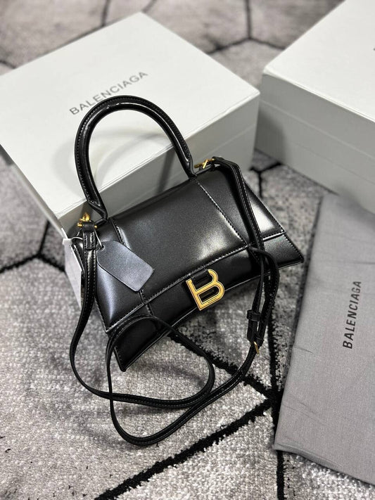 Balenciaga Women Hourglass Leather Replica Bag Box Packed Women's Genuine Crossbody Tote Bags Reps Ladies Small Rep Fake Top Handle Long Belt Purse Cheap Sale First Copy Black Mini Handbag Ireland UK