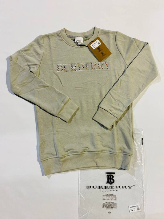 Burberry Men Women Organic Dressed Jumpers Replica Crew Neck Men's Women's Long Sleeves Sweatshirts Soft Supima Printed Logo Boys Girls Rep Beige Classic Outfit Cheapest Discount Sale UK