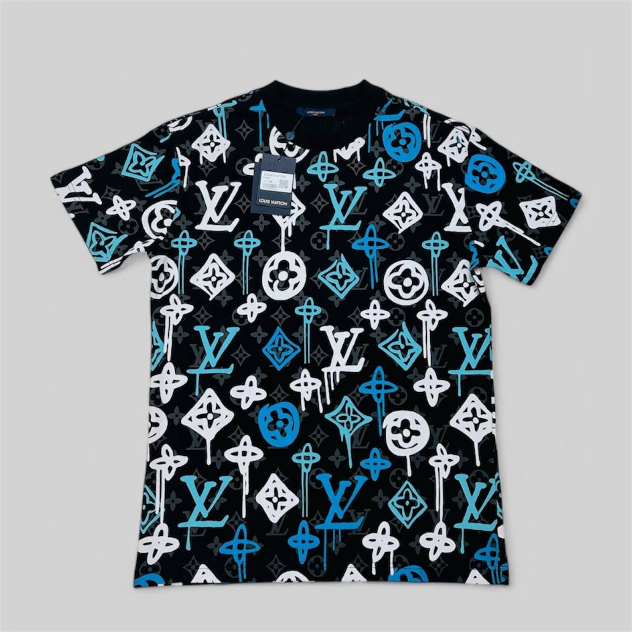 Louis Vuitton 3D Logo Men's Women's T-shirt Fake Rep Sale UK	Man Woman First Copy Reps Cheap Price T-shirts Replica Tee Shirt 1 to 1 LV Brand Logo Fakes T Shirts 1:1 Men Women 1st Copies Tshirt Luxury Tshirts AAA Duplicate Tees Blue
