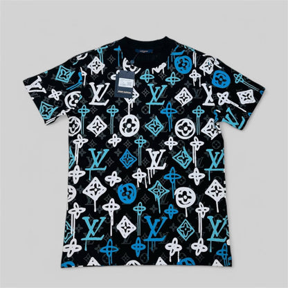 Louis Vuitton 3D Logo Men's Women's T-shirt Fake Rep Sale UK	Man Woman First Copy Reps Cheap Price T-shirts Replica Tee Shirt 1 to 1 LV Brand Logo Fakes T Shirts 1:1 Men Women 1st Copies Tshirt Luxury Tshirts AAA Duplicate Tees Blue