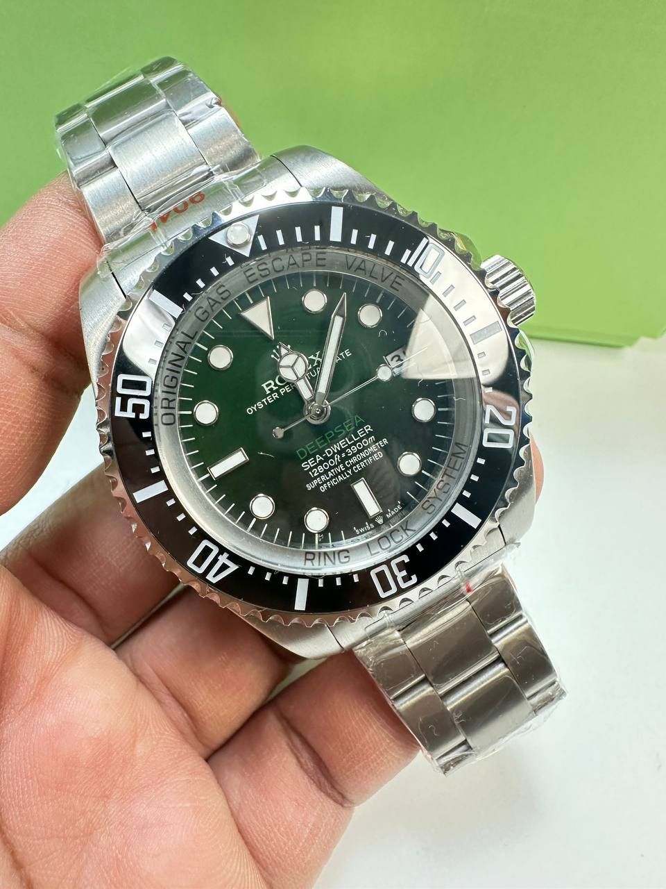 Rolex Deepsea Sea-Dweller Oyster Perpetual Men's Watch with Silver Chain Strap