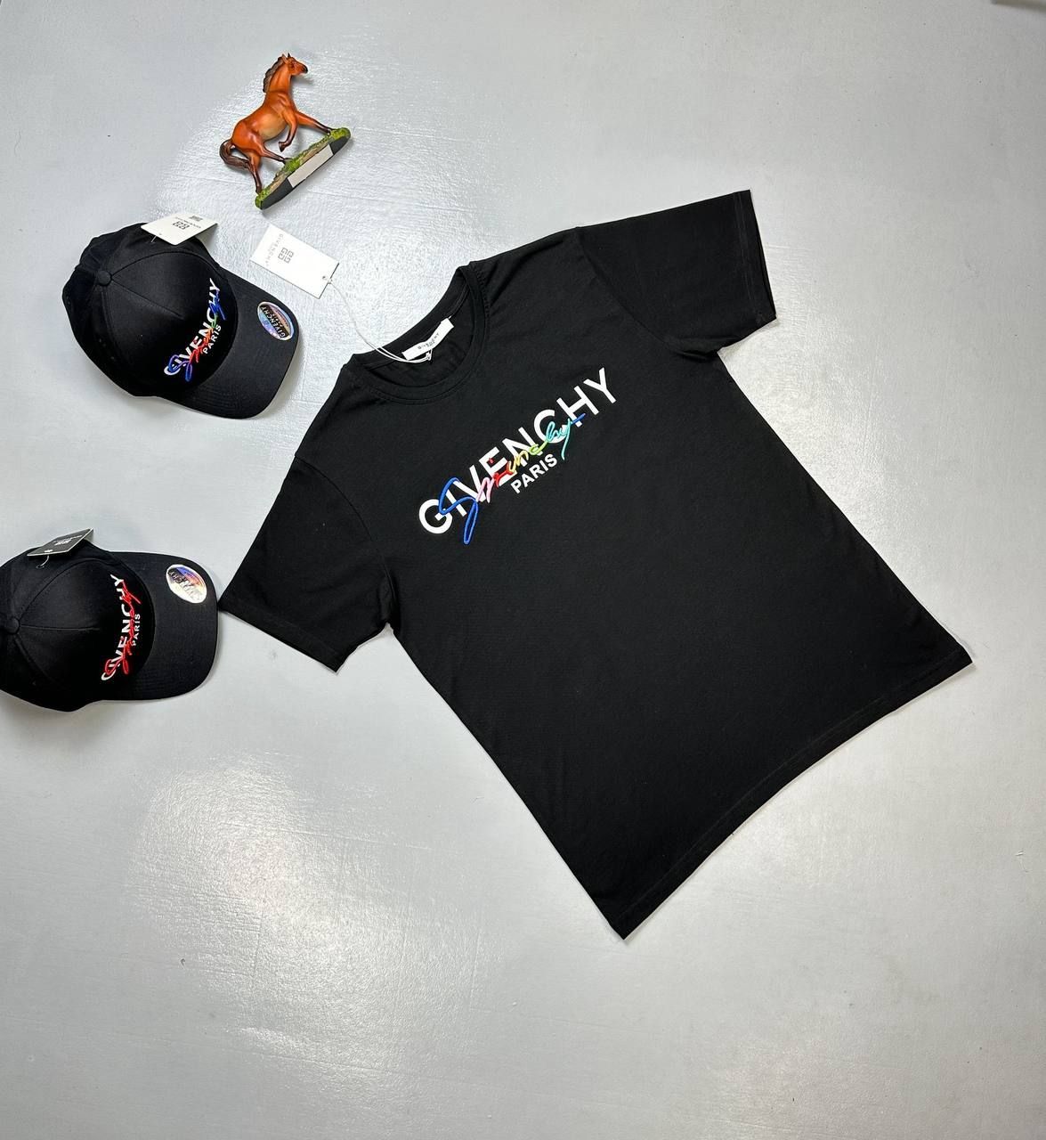 Givenchy Double Logo Signature T-shirts Black White