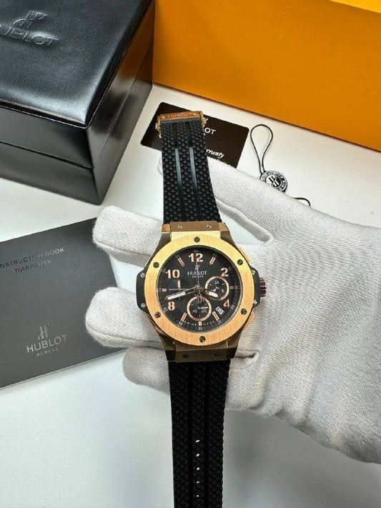 Hublot Big Bang Titanium Black Leather Strap For Men's