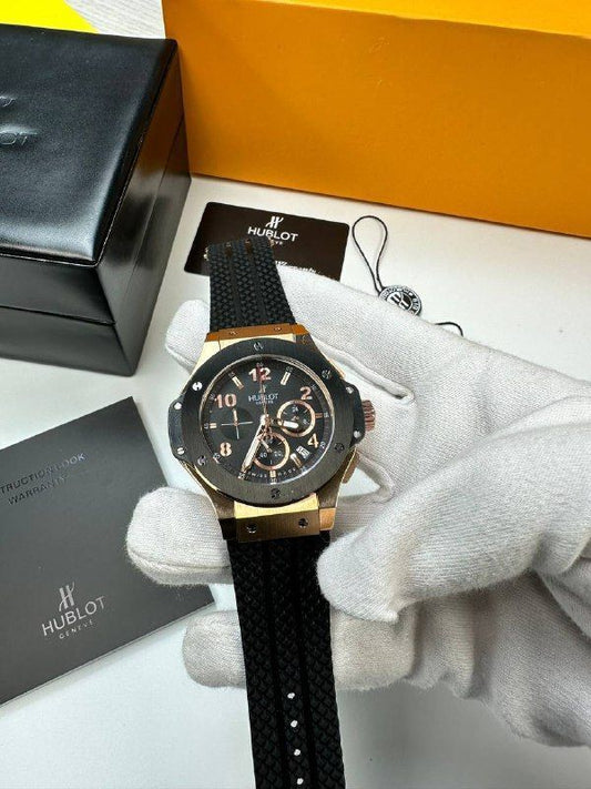 Hublot Unico Big Bang Men's Watch 44MM Black Dial With Black Leather Strap Sale UK