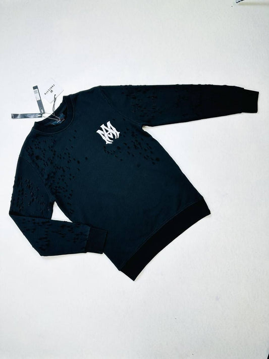Amiri Logo Print Classic Crew Neck Jumper For Men's in Black Color