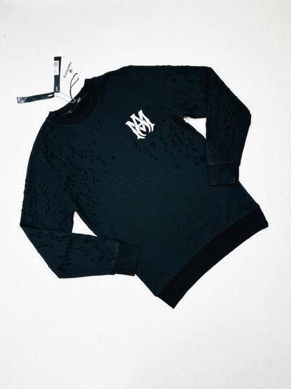 Amiri Logo Print Classic Crew Neck Jumper For Men's in Black Color