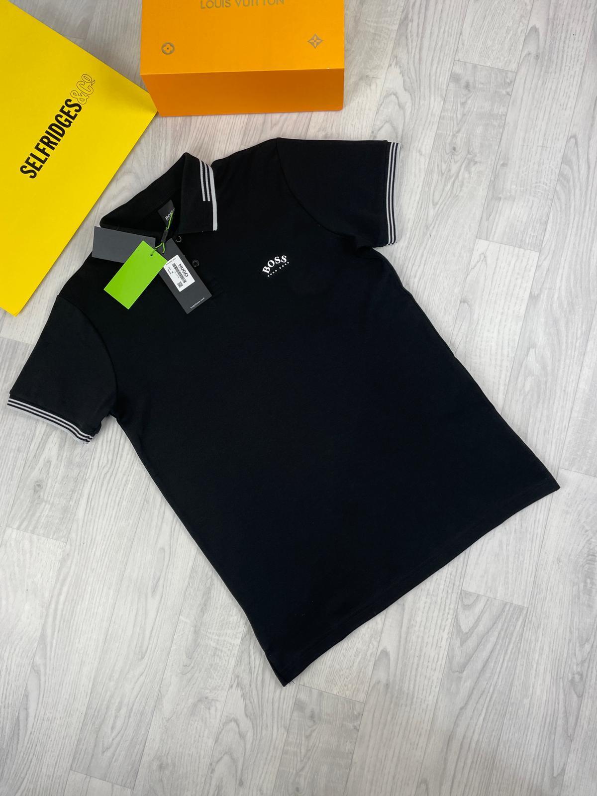 Hugo Boss Stretch-Cotton Slim-Fit Polo Shirt With Branding In 5 Colors