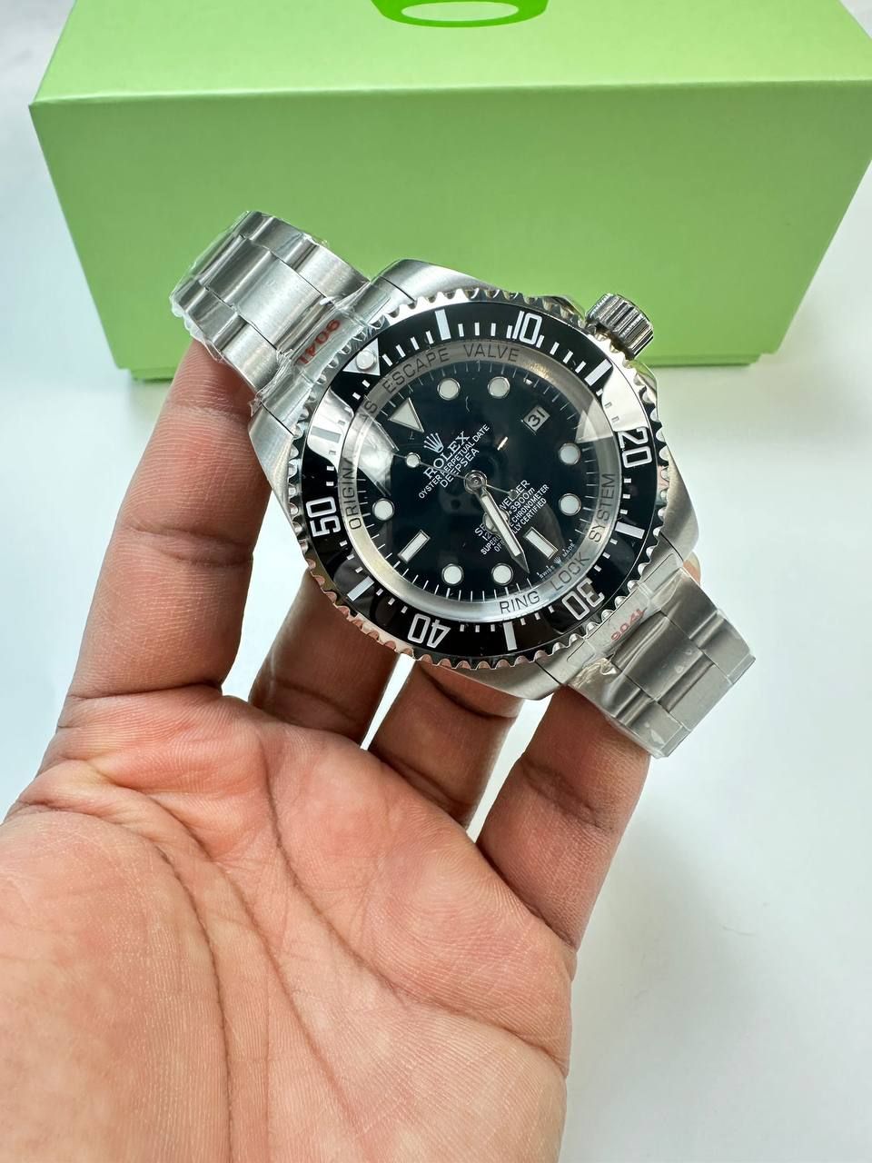 Rolex Deepsea Sea-Dweller Oyster Perpetual Men's Watch with Silver Chain Strap