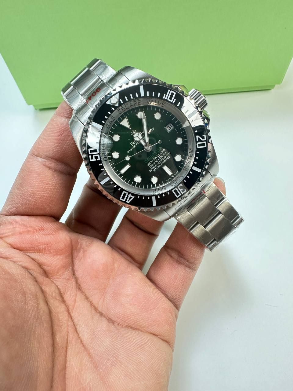 Rolex Deepsea Sea-Dweller Oyster Perpetual Men's Watch with Silver Chain Strap