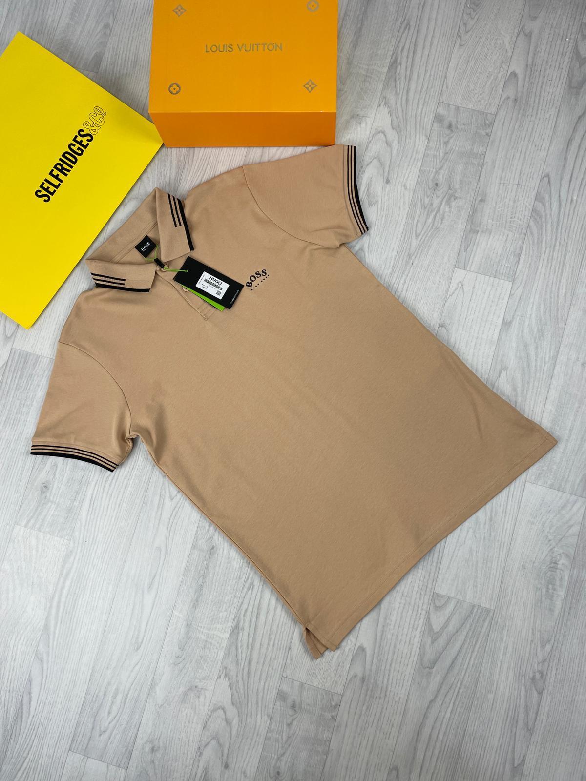 Hugo Boss Stretch-Cotton Slim-Fit Polo Shirt With Branding In 5 Colors