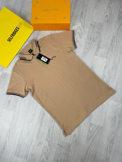 Hugo Boss Stretch-Cotton Slim-Fit Polo Shirt With Branding In 5 Colors