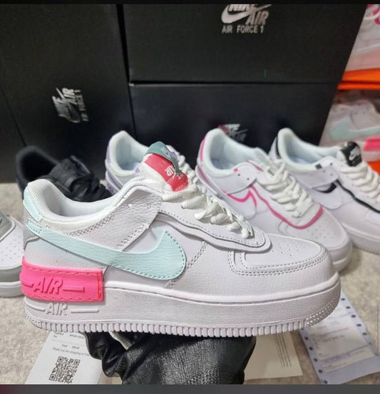 Nike Airforce-Shadow Seafoam White Women's Trainers Sale UK	replica rep reps woman women girl womens logo fake cheap first copy Shoe Sneaker Trainer air force 1 shoes running sports af1 sneakers one low pink aqua adult