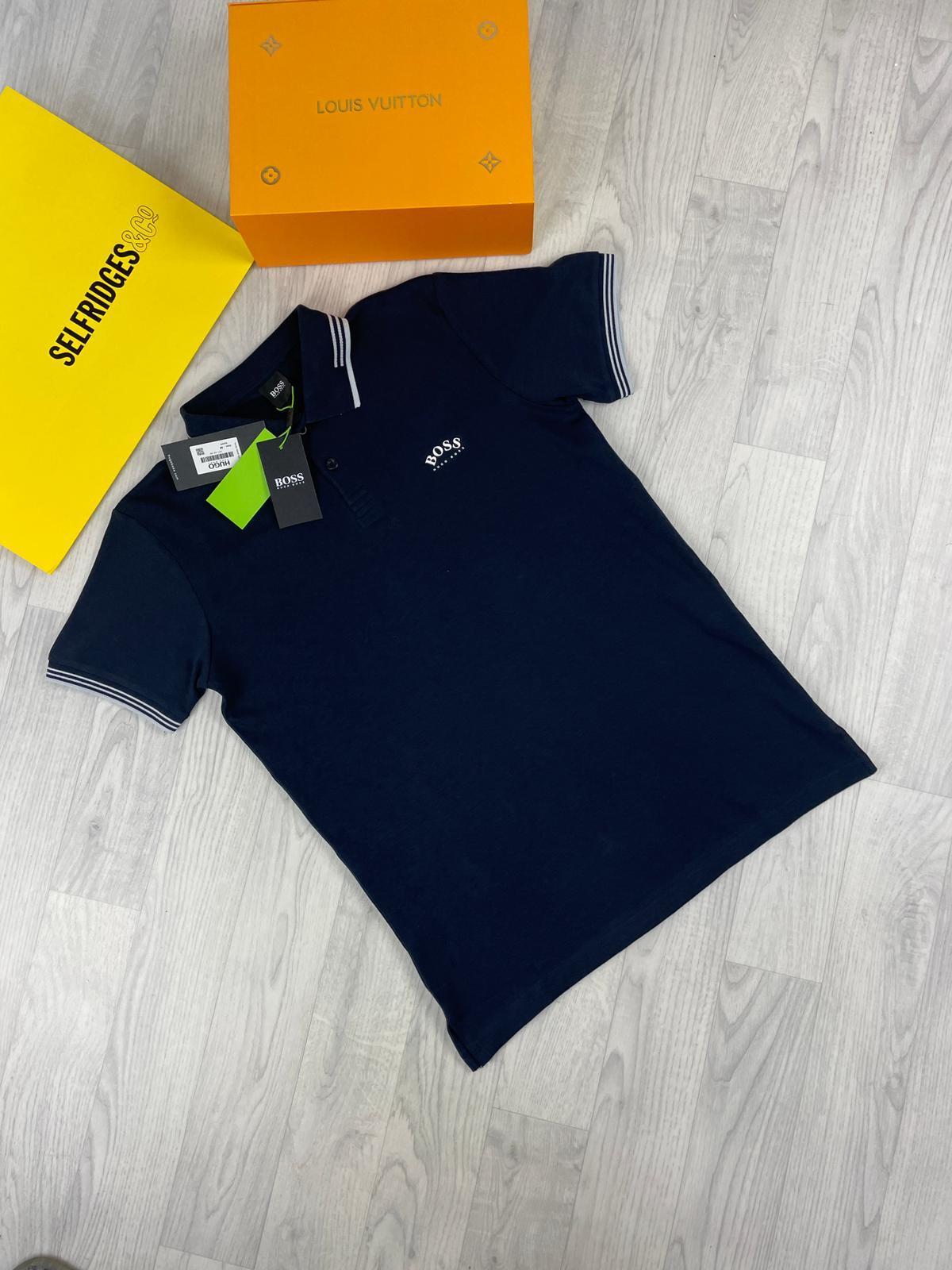 Hugo Boss Stretch-Cotton Slim-Fit Polo Shirt With Branding In 5 Colors