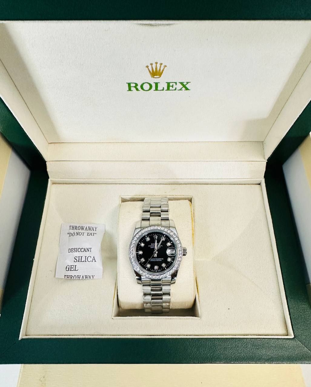 Rolex Datejust Black Dial Watch For Women's