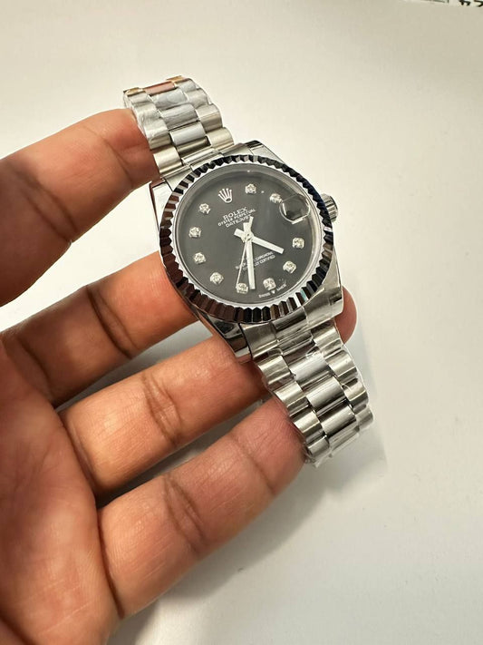 Rolex Datejust Black Dial Watch For Women's